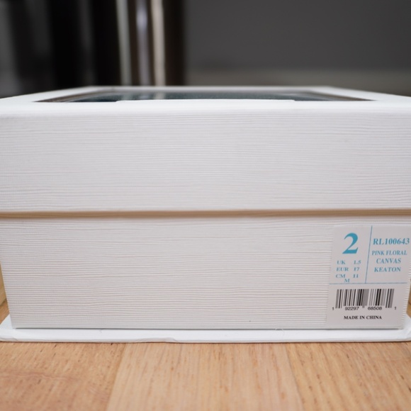 Ralph Lauren Toddler Keaton Floral Canvas Pink Size 2 M Brand New - Picture 12 of 12